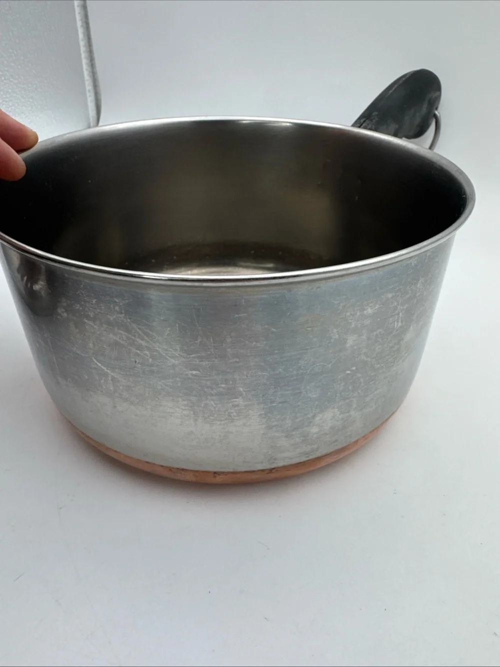 Revere Ware 1.5 Qt Sauce Pan Pot W/Lid Double Ring 1801 Copper Clad Bottom